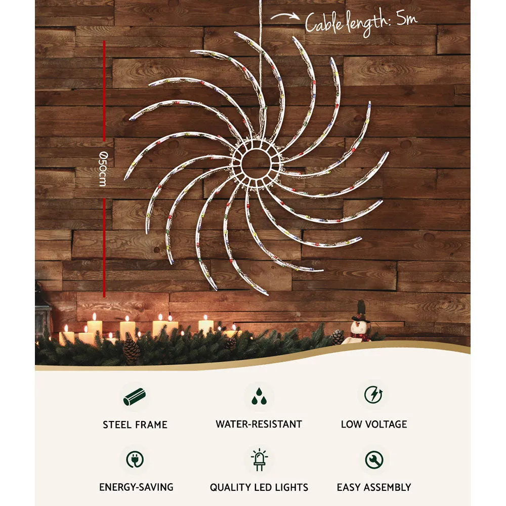 0.5M Christmas Lights 128 LED Spin Motif Light Decorations