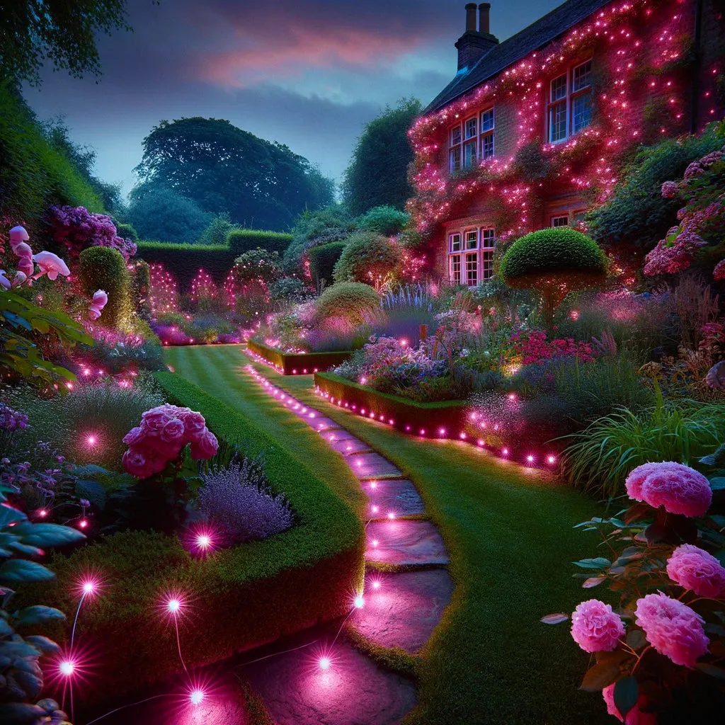 100 Pink LED Solar Fairy Lights