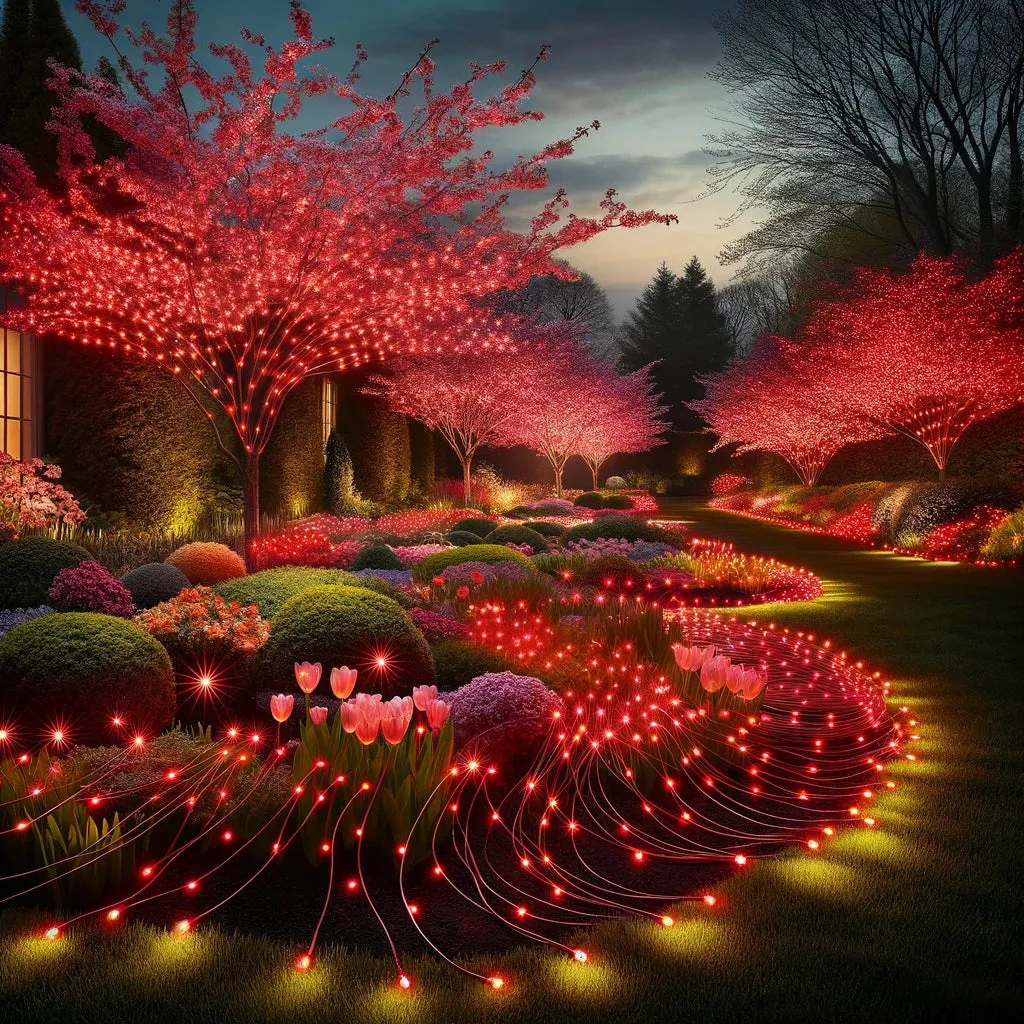 100 Red LED Solar Micro String Lights