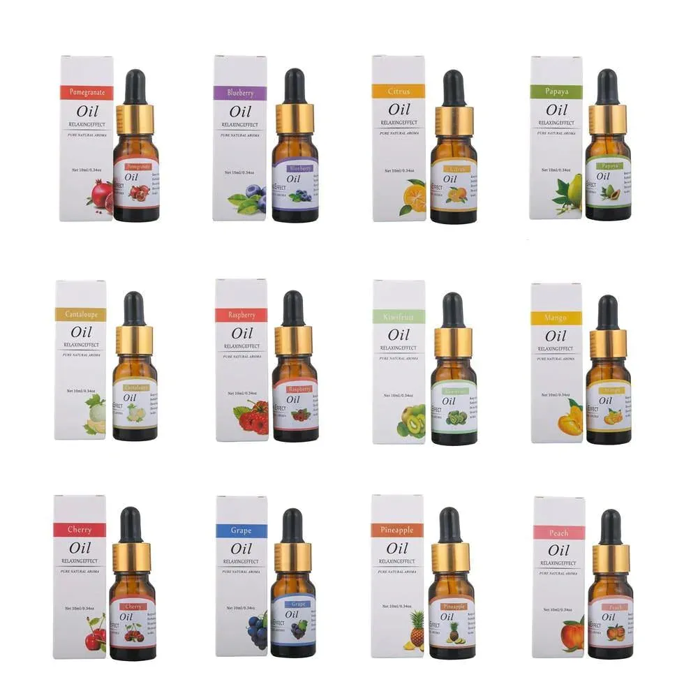 12 Fruit Flavors Pure Essential Oils for Diffuser, Humidifier, Aromatherapy Machines