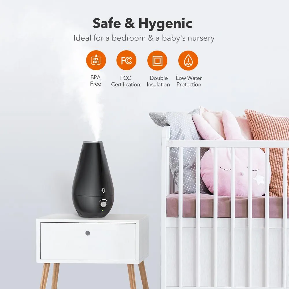 2.5L Cool Mist Humidifier 026, Small Cool Mist BPA-Free Humidifiers For Baby