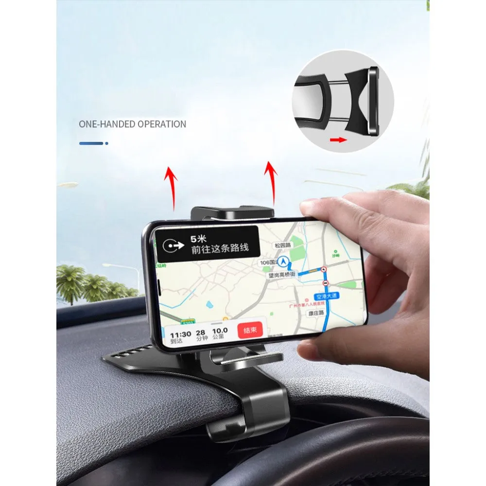 3 in 1 Car GPS Smartphone Holder: Dashboard / Visor Clamp   AC Grid Clip for FarEasTone Smart 509 - Black