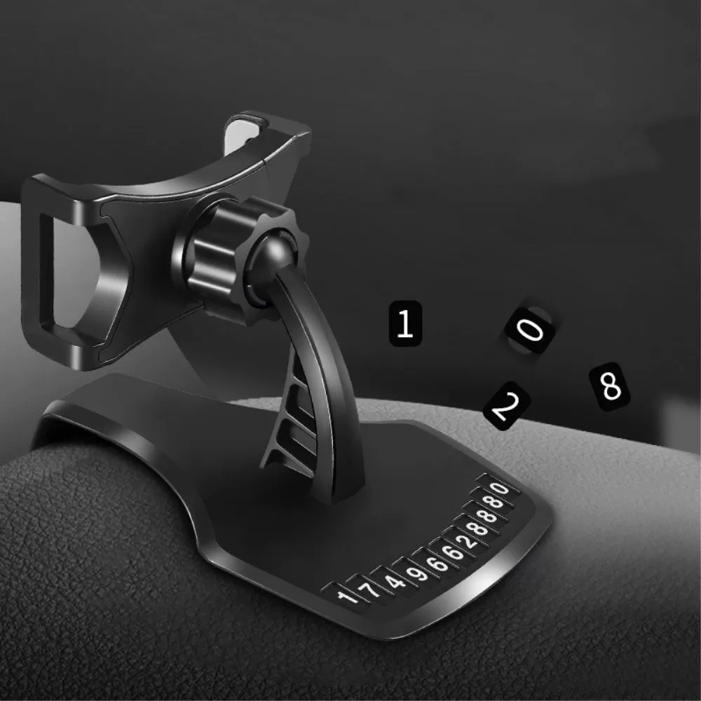 3 in 1 Car GPS Smartphone Holder: Dashboard / Visor Clamp   AC Grid Clip for Infinix Smart 4 (2019) - Black