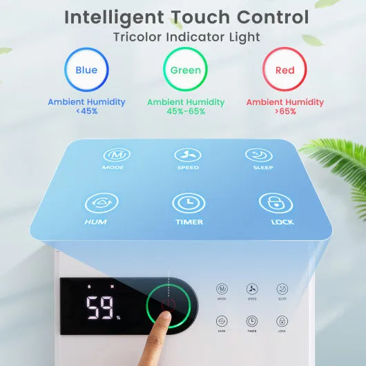 32 Pints Dehumidifier with Sleep Mode and 24H Timer for Home Basement-White