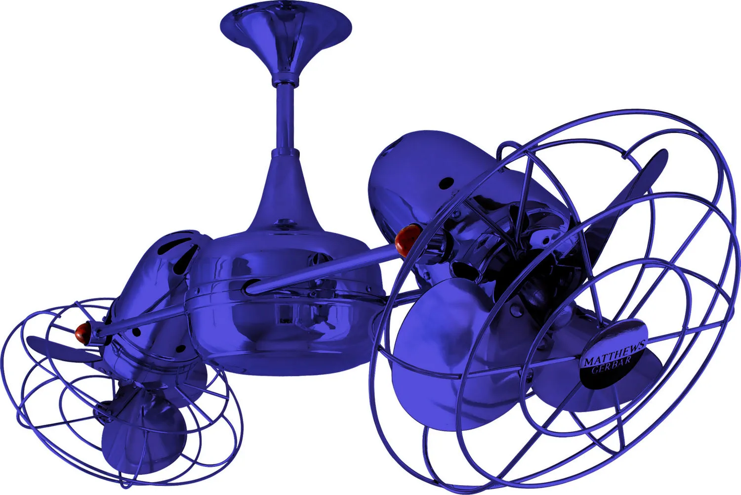 36" Ceiling Fan from the Duplo-Dinamico Collection in Blue Finish by Matthews Fan Company