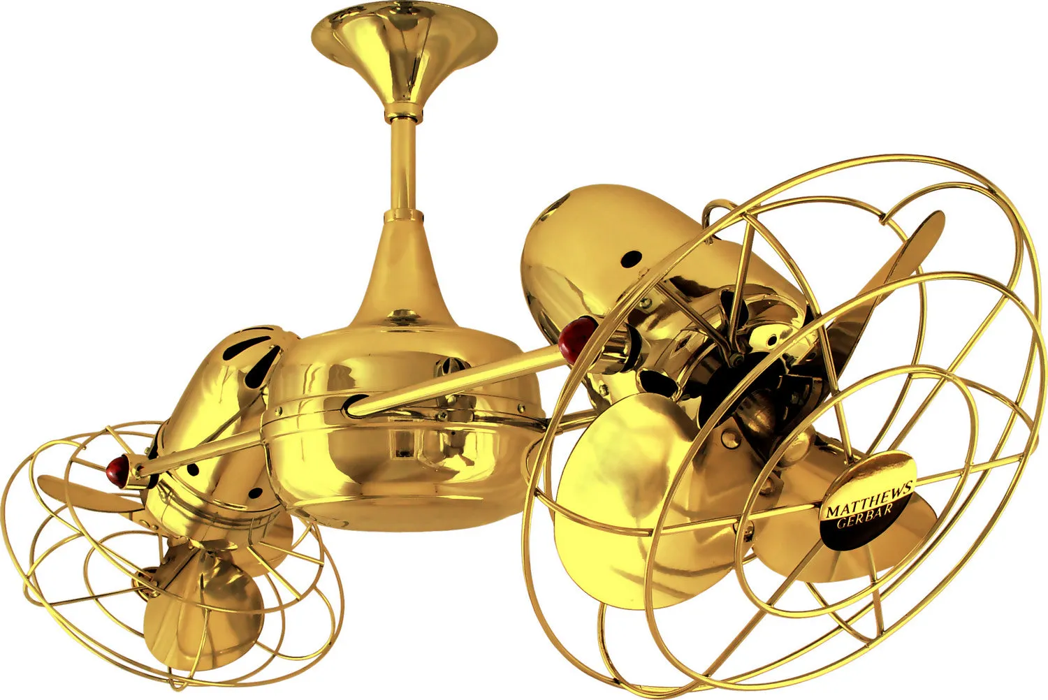 36" Ceiling Fan from the Duplo-Dinamico Collection in Gold Finish by Matthews Fan Company