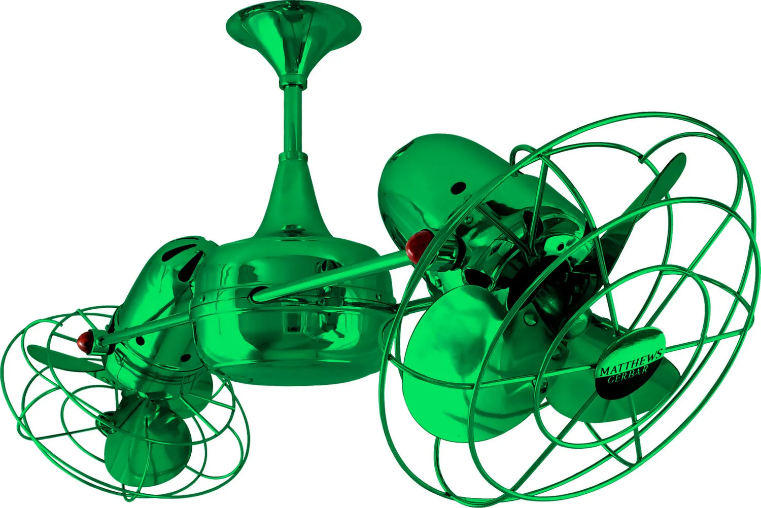 36" Ceiling Fan from the Duplo-Dinamico Collection in Green Finish by Matthews Fan Company