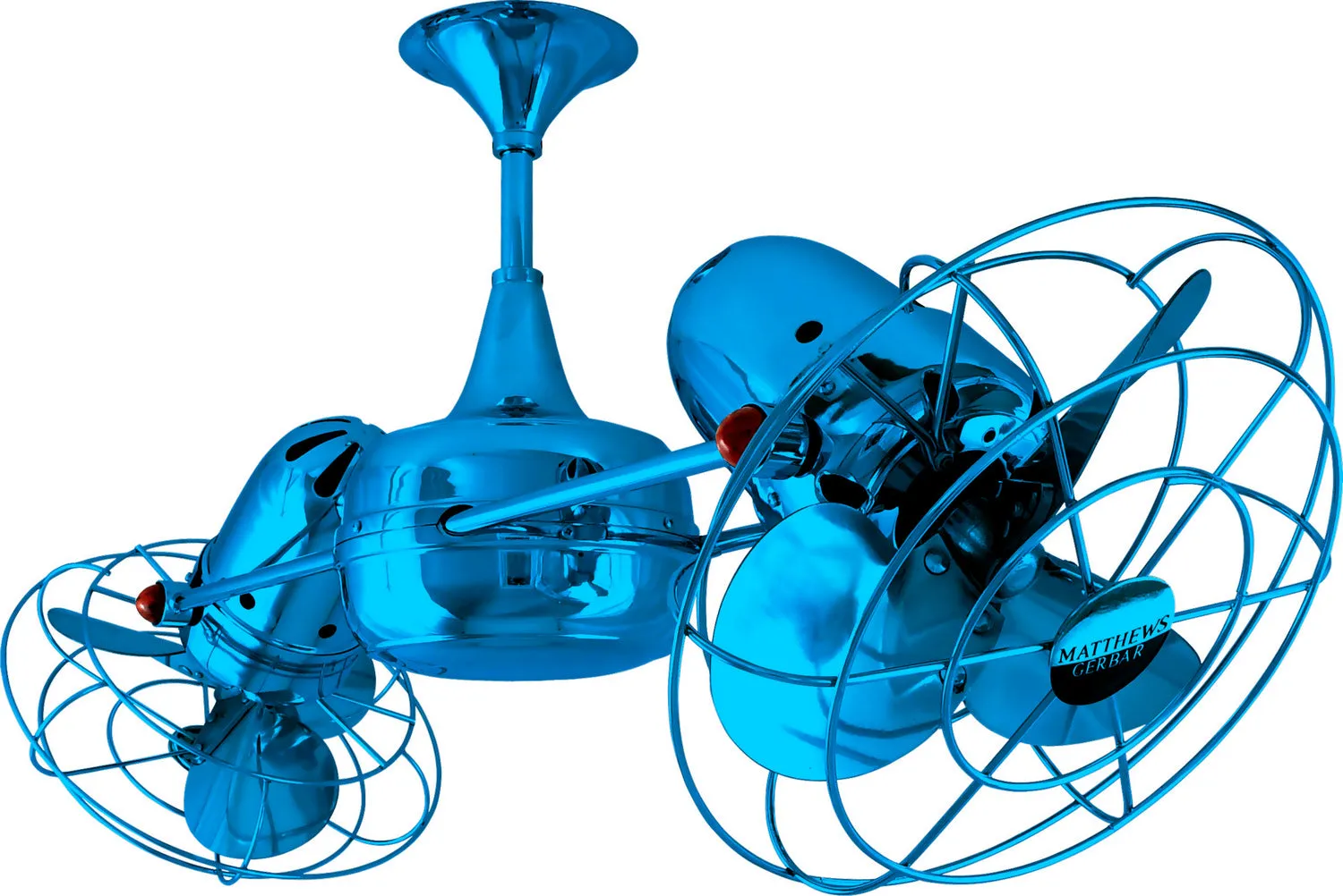 36" Ceiling Fan from the Duplo-Dinamico Collection in Light Blue Finish by Matthews Fan Company