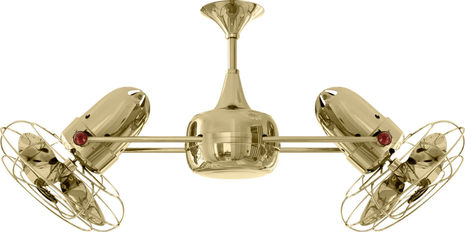 36" Ceiling Fan from the Duplo-Dinamico Collection in Polished Brass Finish by Matthews Fan Company