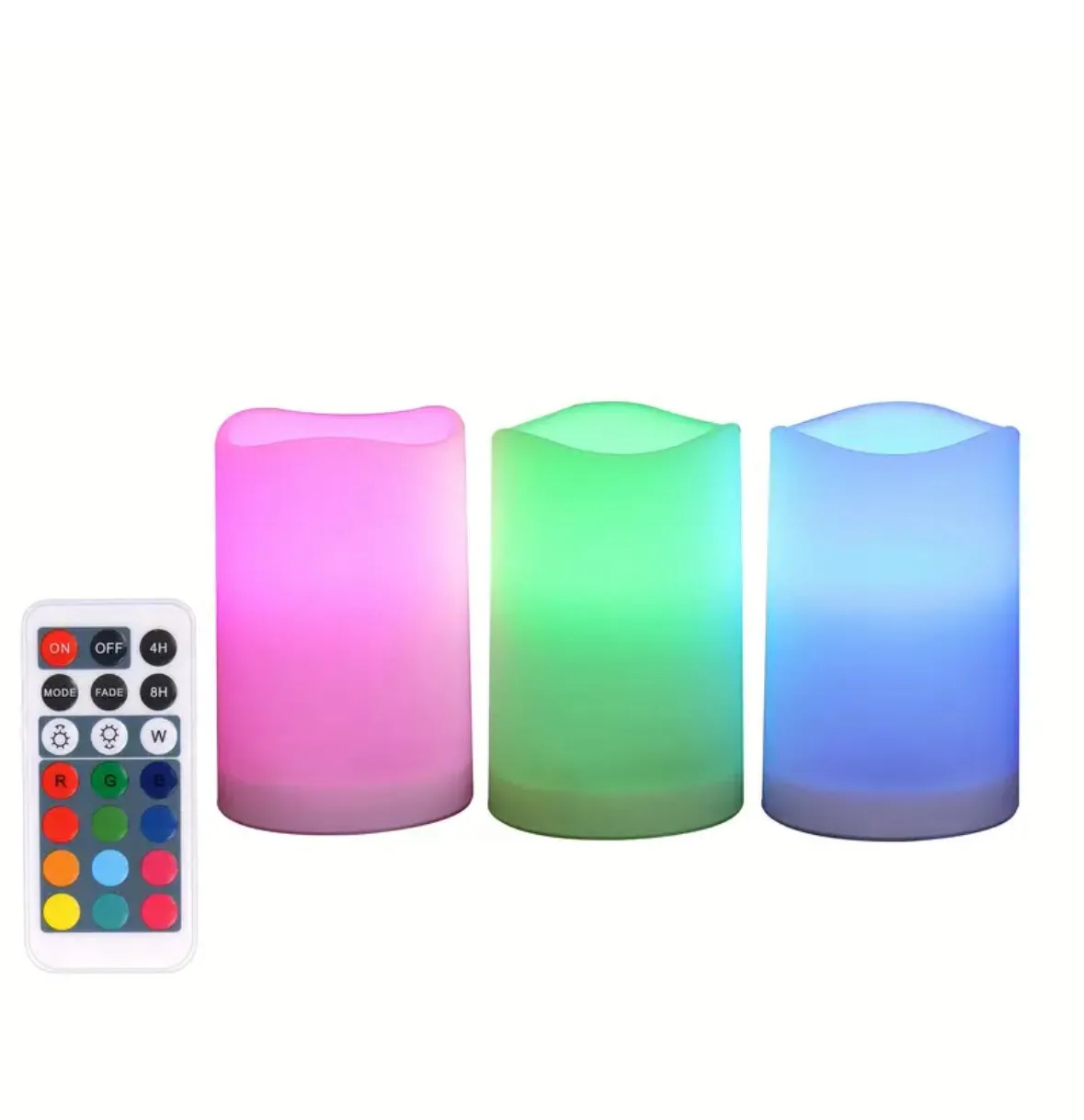 3pcs LED Candles Light Color Changing w Remote Control Battery Operated Set