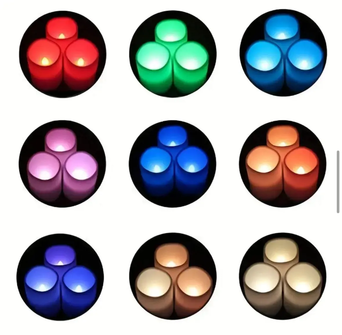 3pcs LED Candles Light Color Changing w Remote Control Battery Operated Set