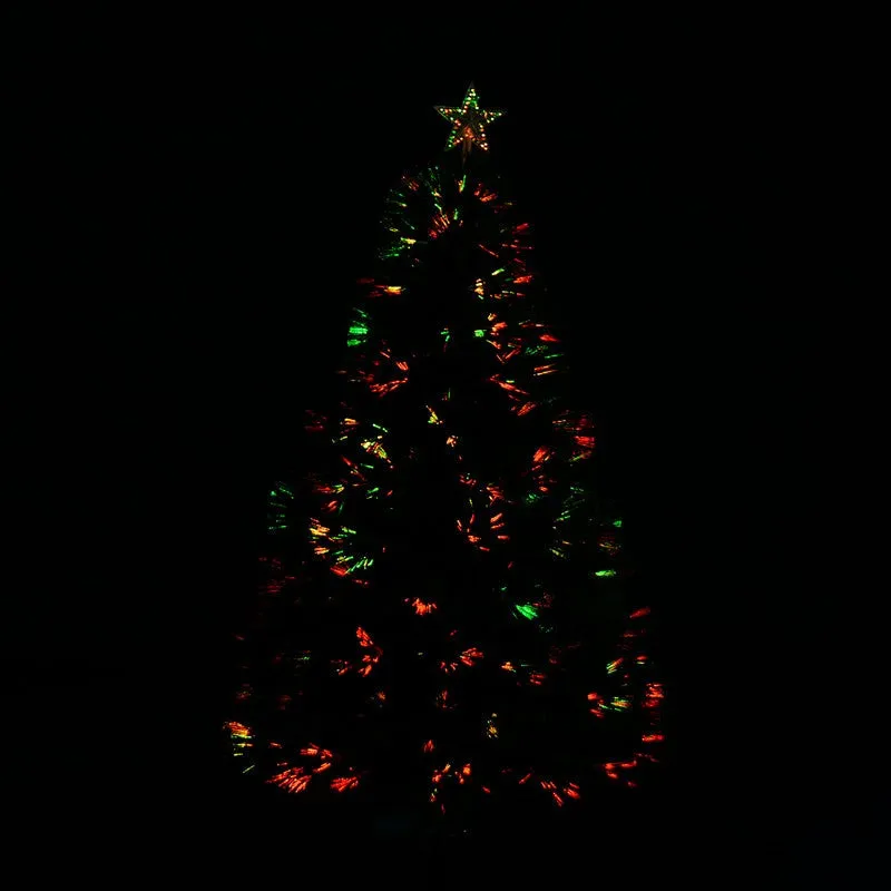 4 Foot Pre-Lit Fibre Optic Artificial Christmas Tree Holiday Xmas Décor with Tree Topper Multi-Colour