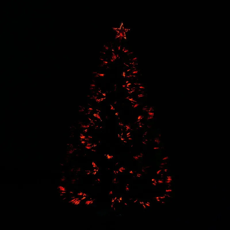 4 Foot Pre-Lit Fibre Optic Artificial Christmas Tree Holiday Xmas Décor with Tree Topper Multi-Colour