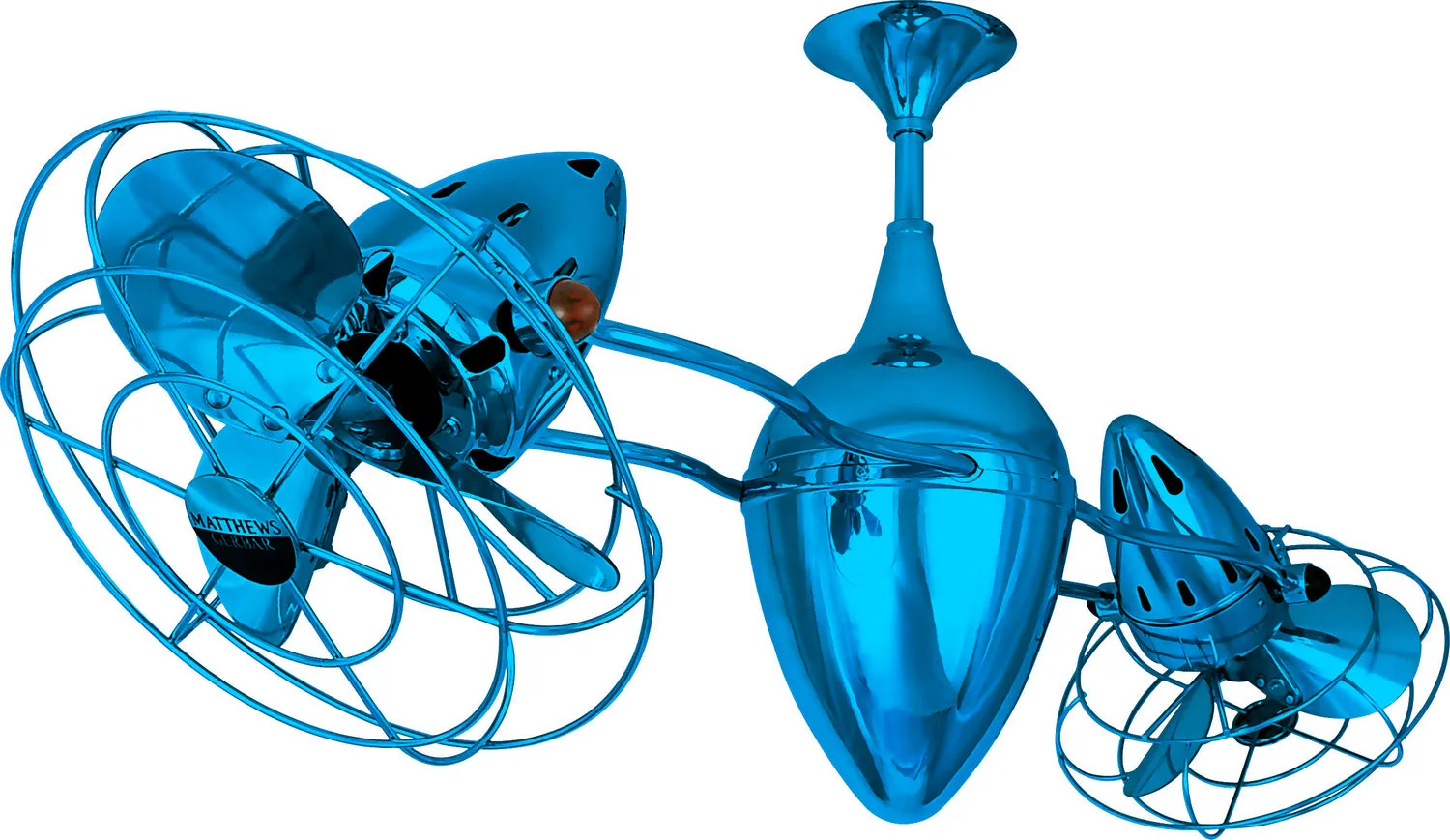 48" Ceiling Fan from the Ar Ruthiane Collection in Agua Marinha Finish by Matthews Fan Company
