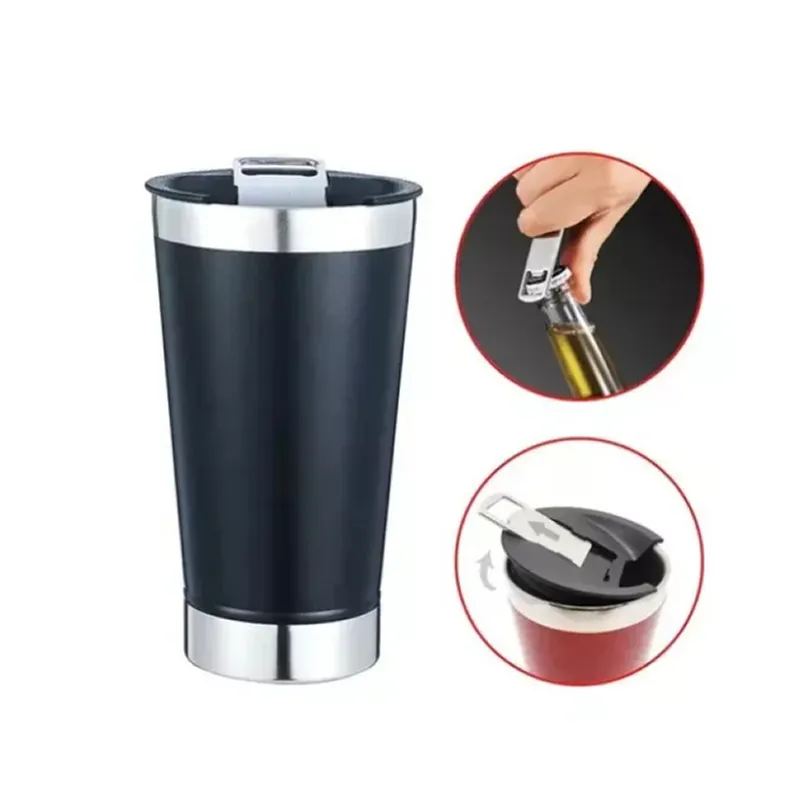 500ml Thermostat Vacuum Pint Tumbler AO-78106 BLACK