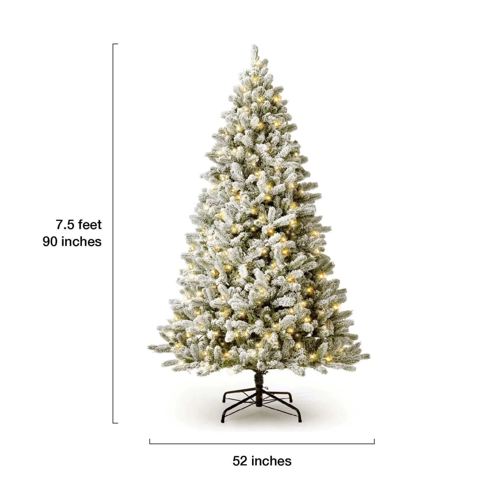 7.5' King Flock® Tree with Warm White LED Lights - FINAL SALE