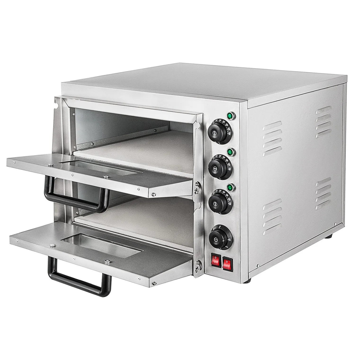 A-HEP2ST Double Pizza Oven | Electric Pizza Maker | Separately Operated Thermostats | Stainless Steel | 3kW
