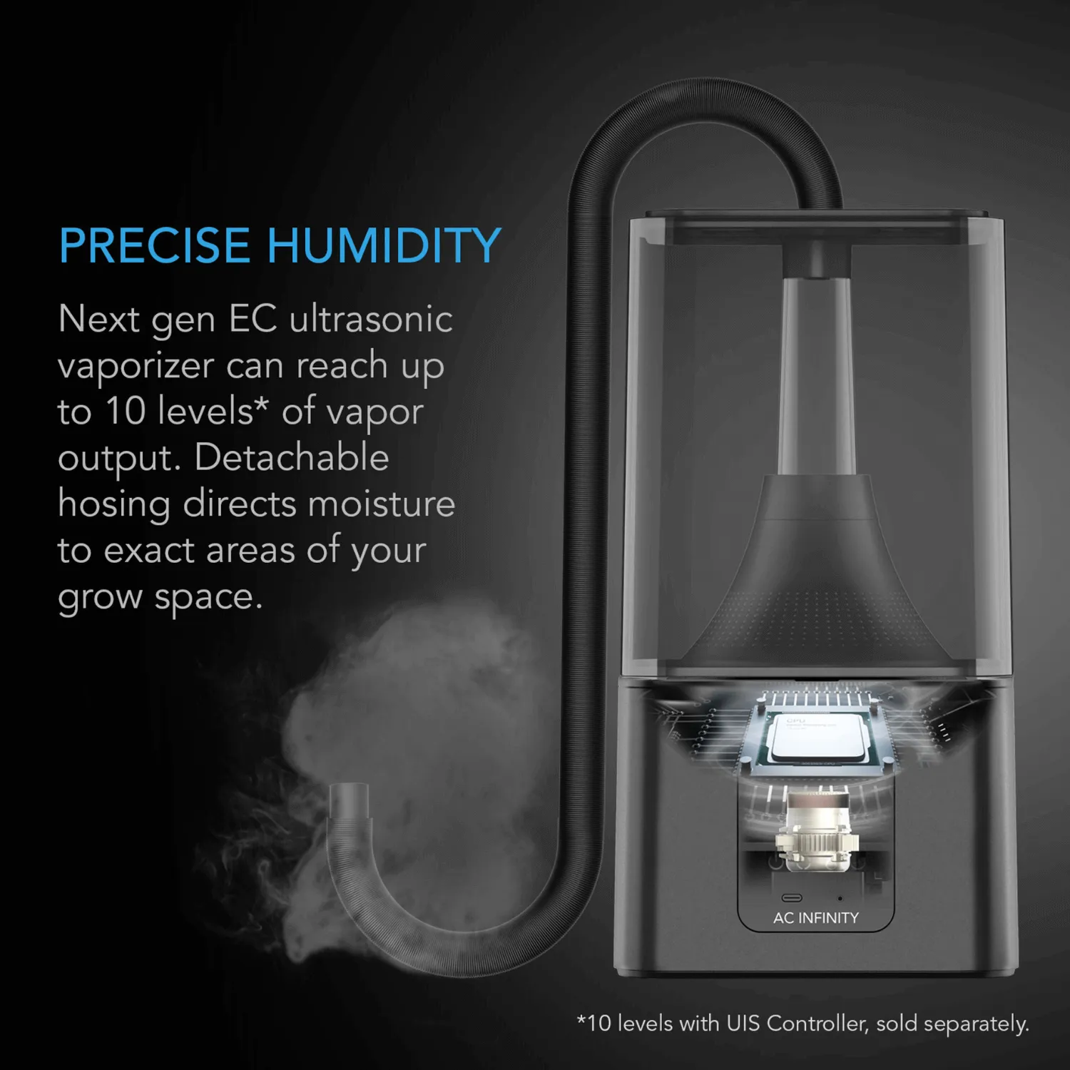 AC Infinity CLOUDFORGE T5, Environmental Plant Humidifier, 9L, Smart Controls, Targeted Vaporizing