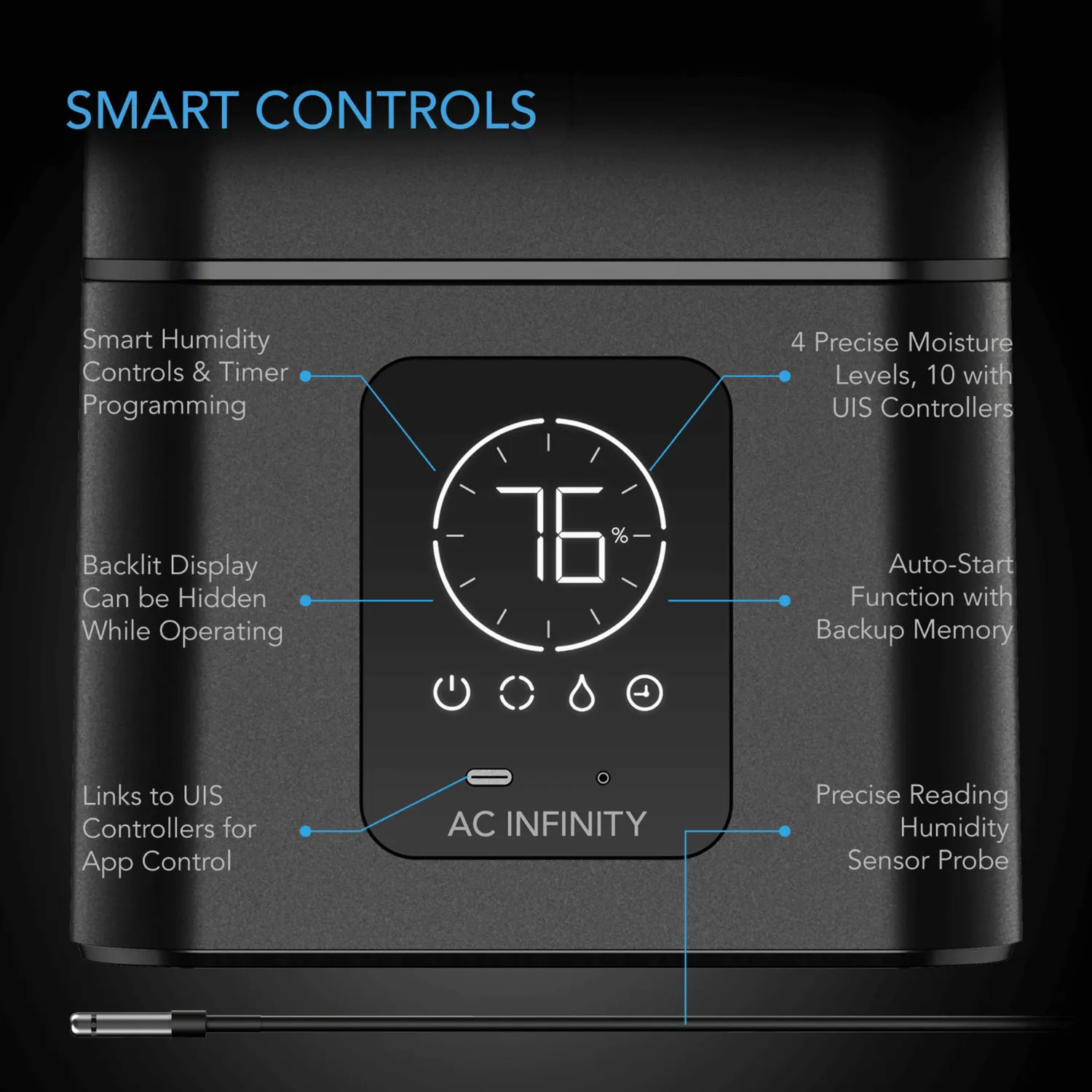 AC Infinity CLOUDFORGE T7, Environmental Plant Humidifier, 15L, Smart Controls, Targeted Vaporizing