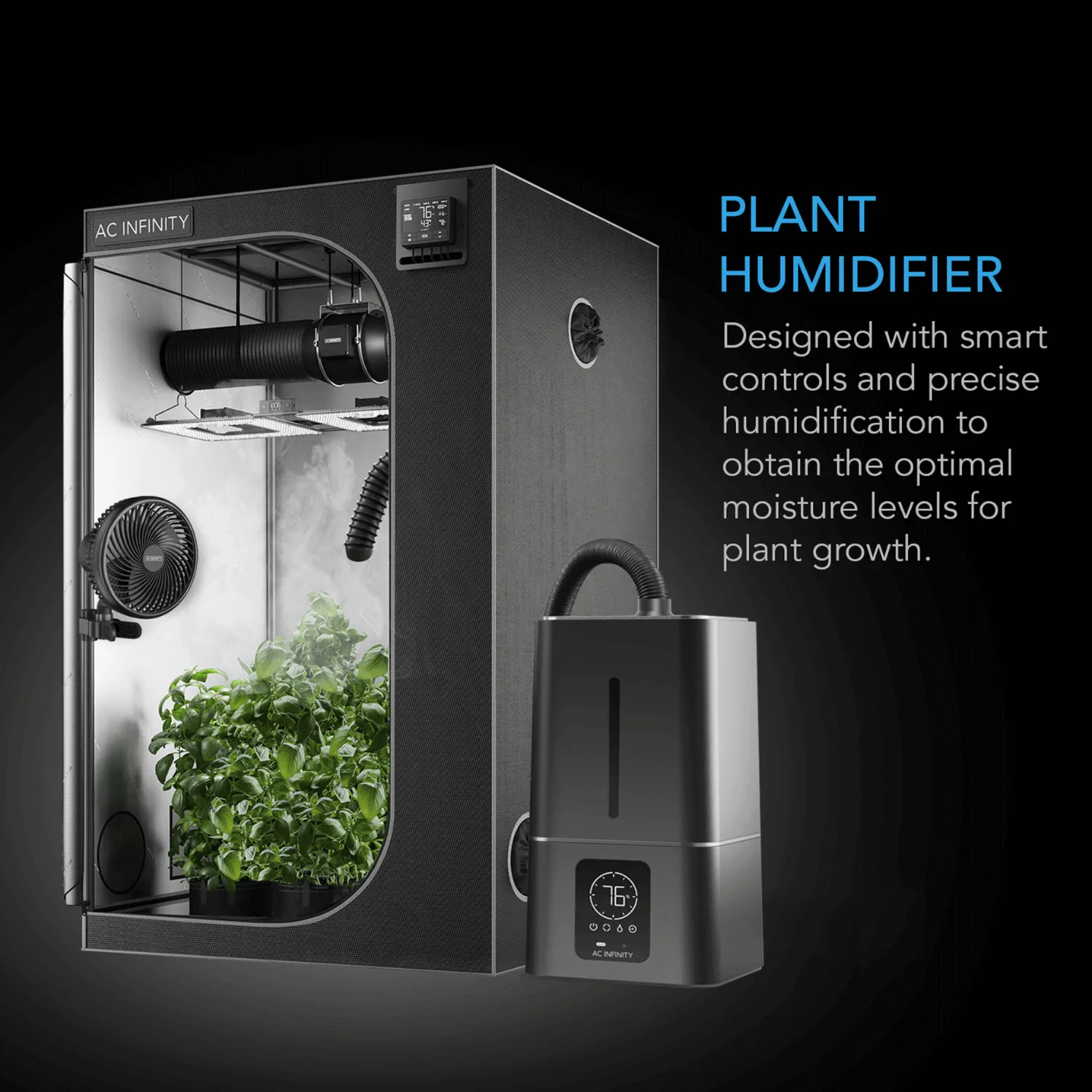 AC Infinity CLOUDFORGE T7, Environmental Plant Humidifier, 15L, Smart Controls, Targeted Vaporizing