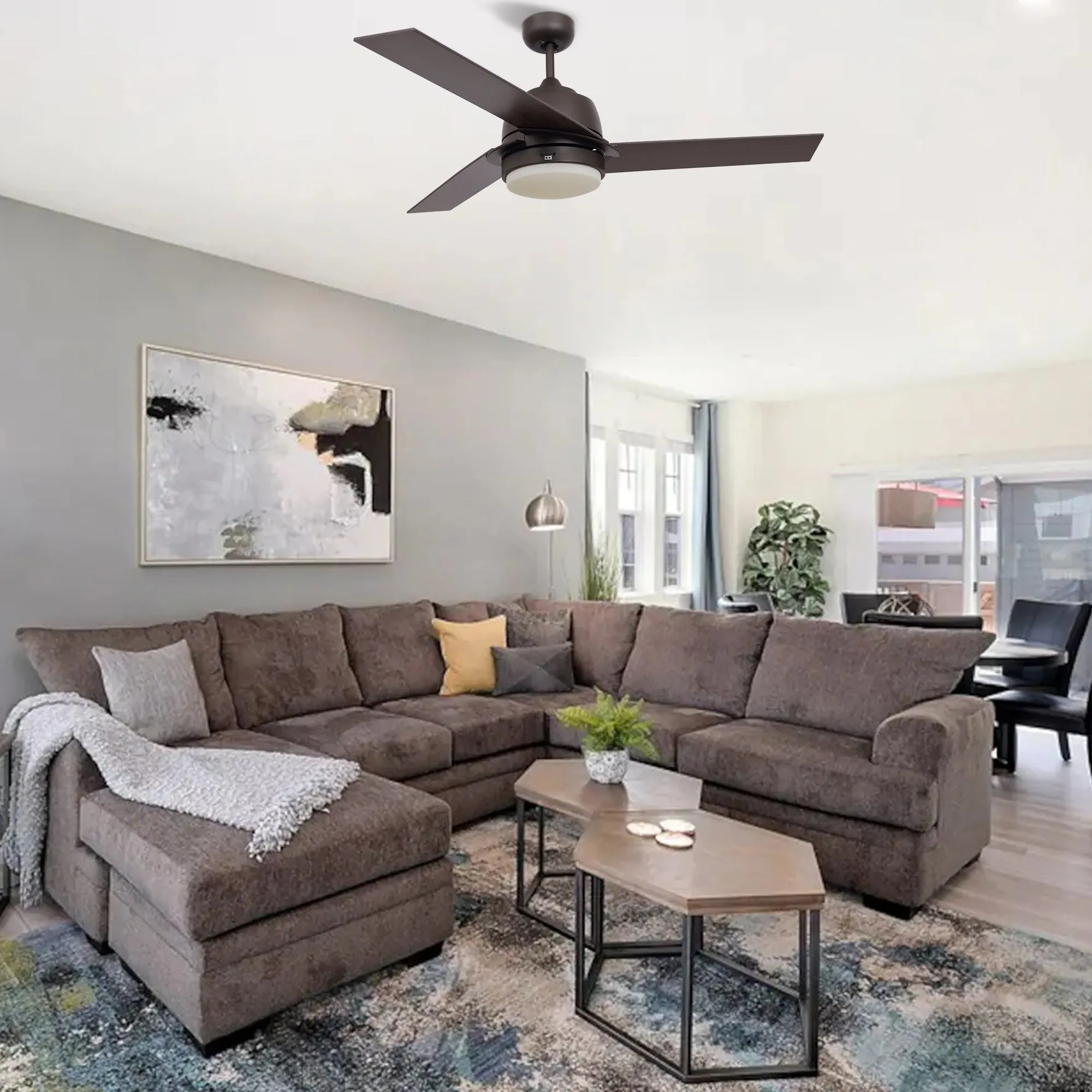 Addison 52 inch Smart Ceiling Fan with LED Light Wall Switch