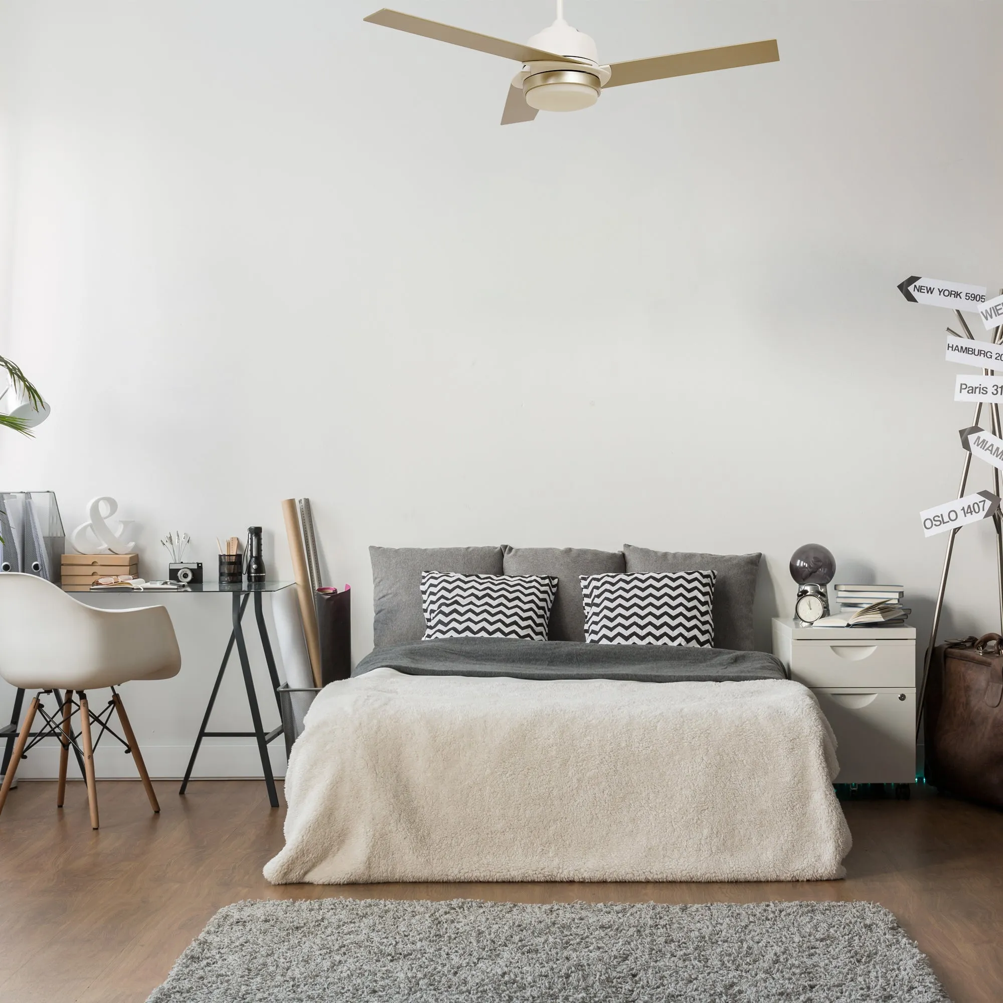 Addison 52 inch Smart Ceiling Fan with LED Light Wall Switch