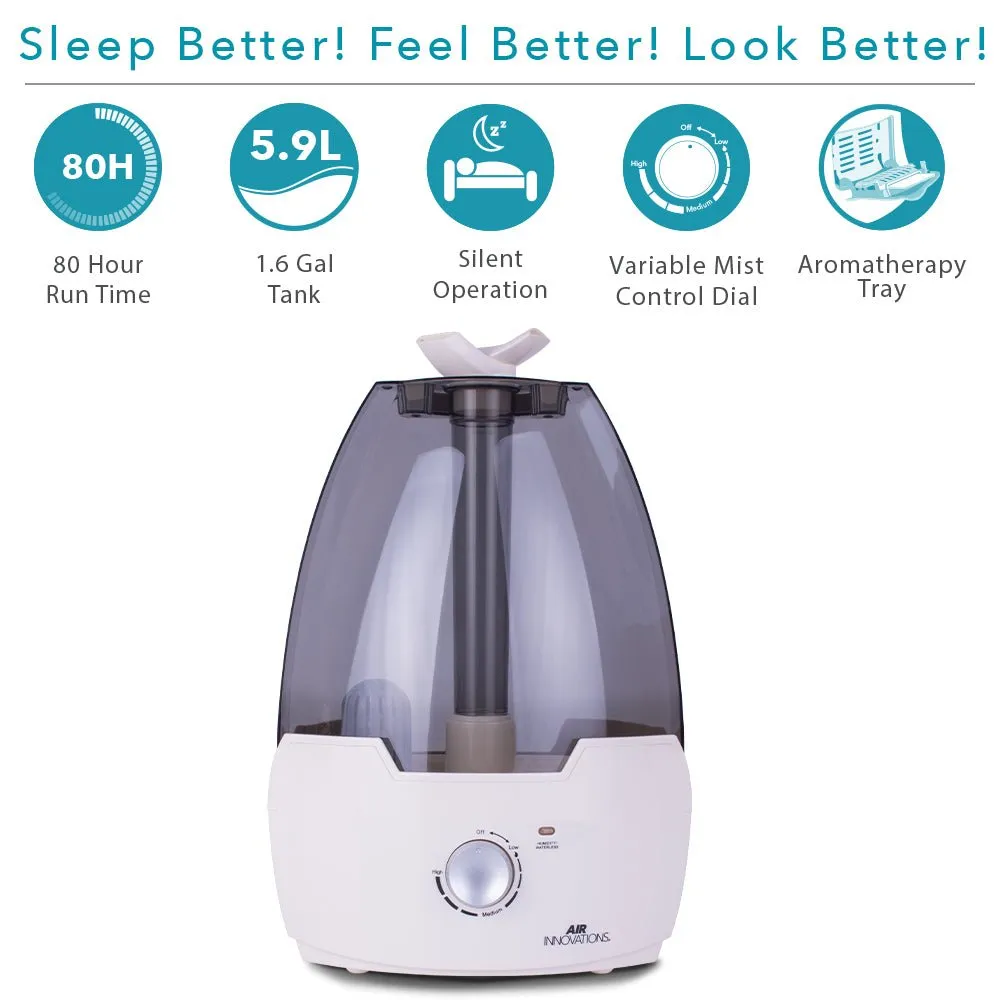 Air Innovations MH-603 Ultrasonic Cool Mist Humidifier With Aromatherapy