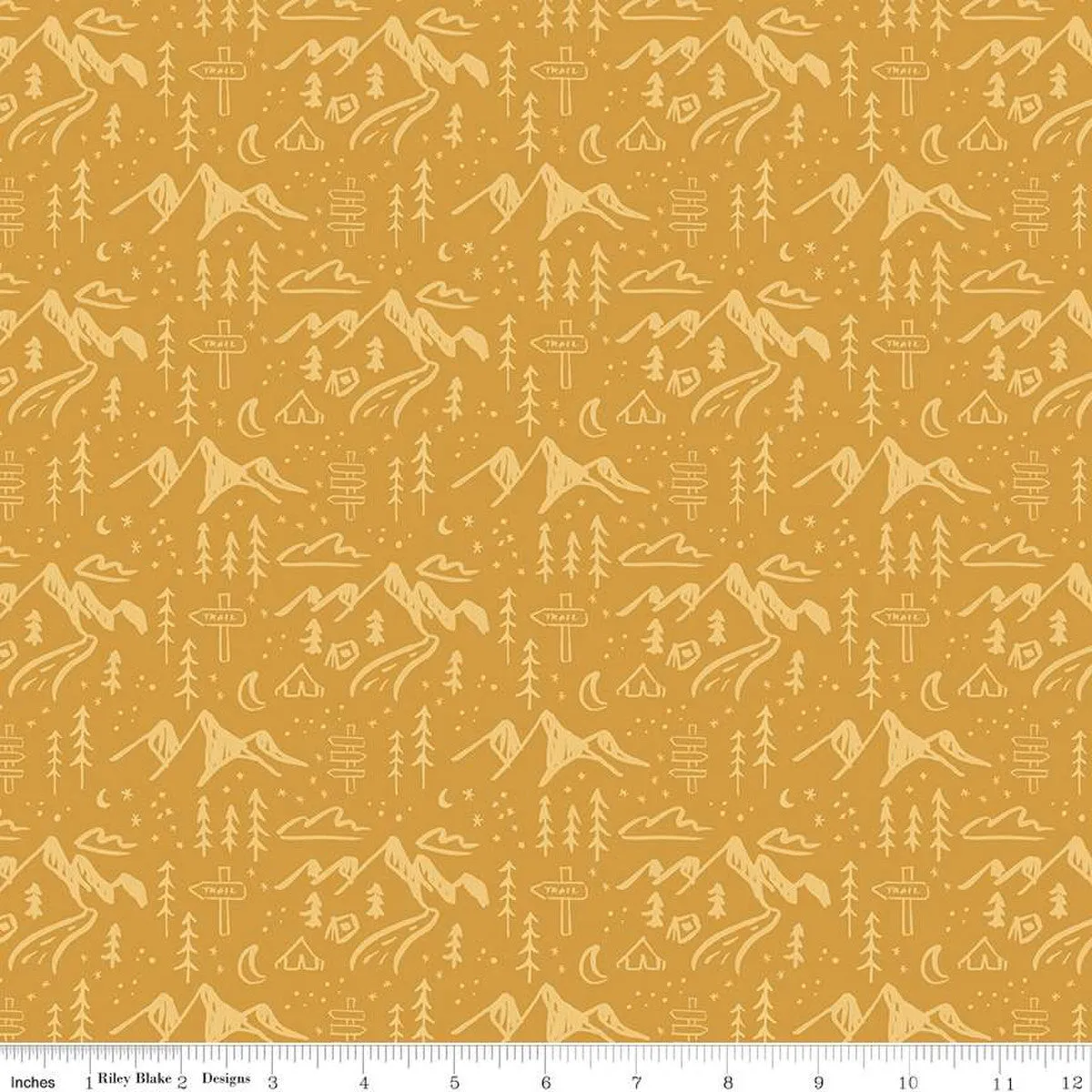 Albion - Mountains in Gold - Amy Smart - C14592-GOLD - Half Yard