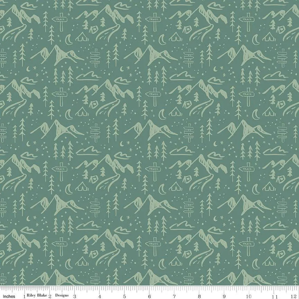 Albion - Mountains in Green - Amy Smart - C14592-GREEN - Half Yard