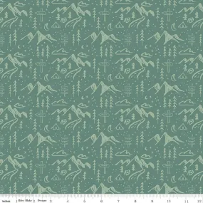 Albion - Mountains in Green - Amy Smart - C14592-GREEN - Half Yard