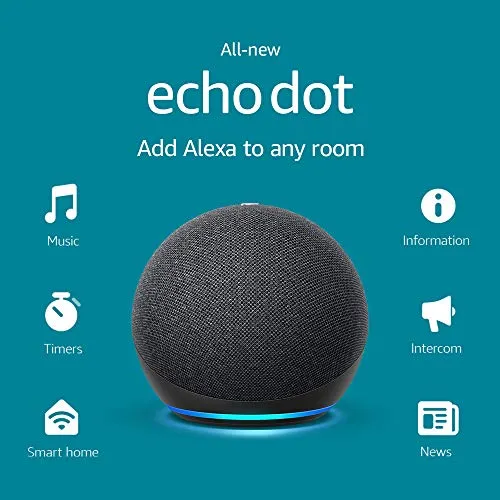 All-new Echo Dot (4th Gen) | Smart speaker with Alexa | Charcoal
