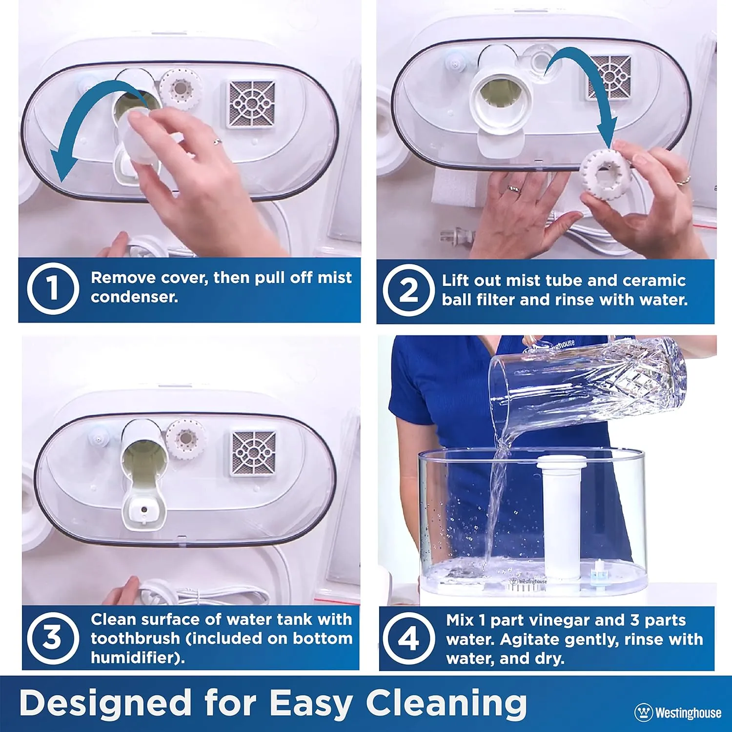 Antimicrobial Air Sterilization Humidifier, White