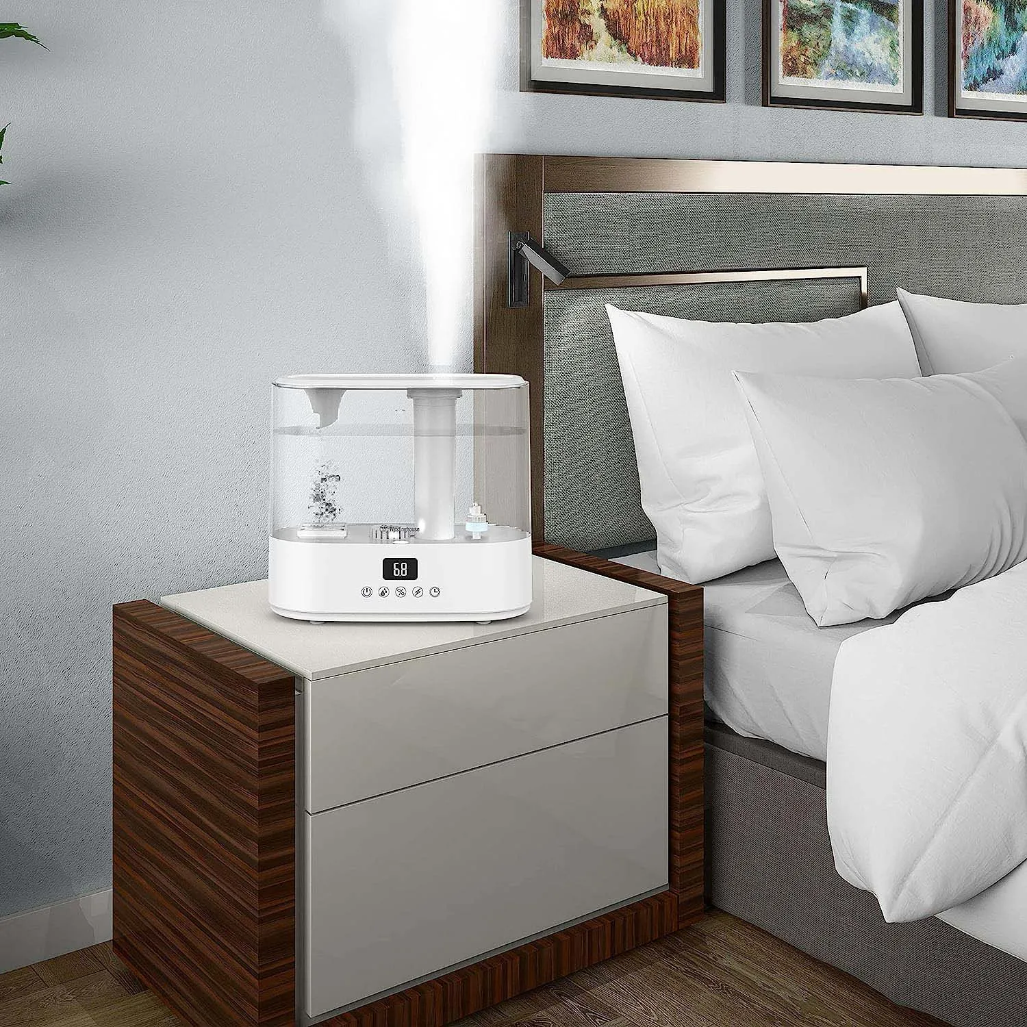 Antimicrobial Air Sterilization Humidifier, White