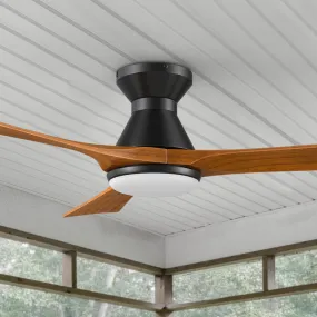 Antrim Flush Mount Smart Outdoor Fan with Led Light and Remote 52"