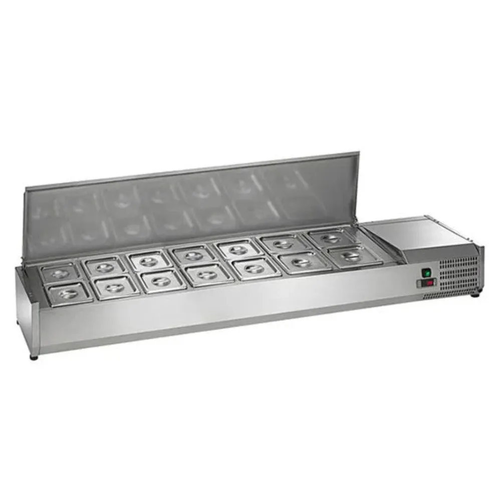 Arctic Air ACP63 63" Fourteen Pan Stainless Steel Counter Top Prep Station