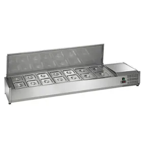 Arctic Air ACP63 63" Fourteen Pan Stainless Steel Counter Top Prep Station
