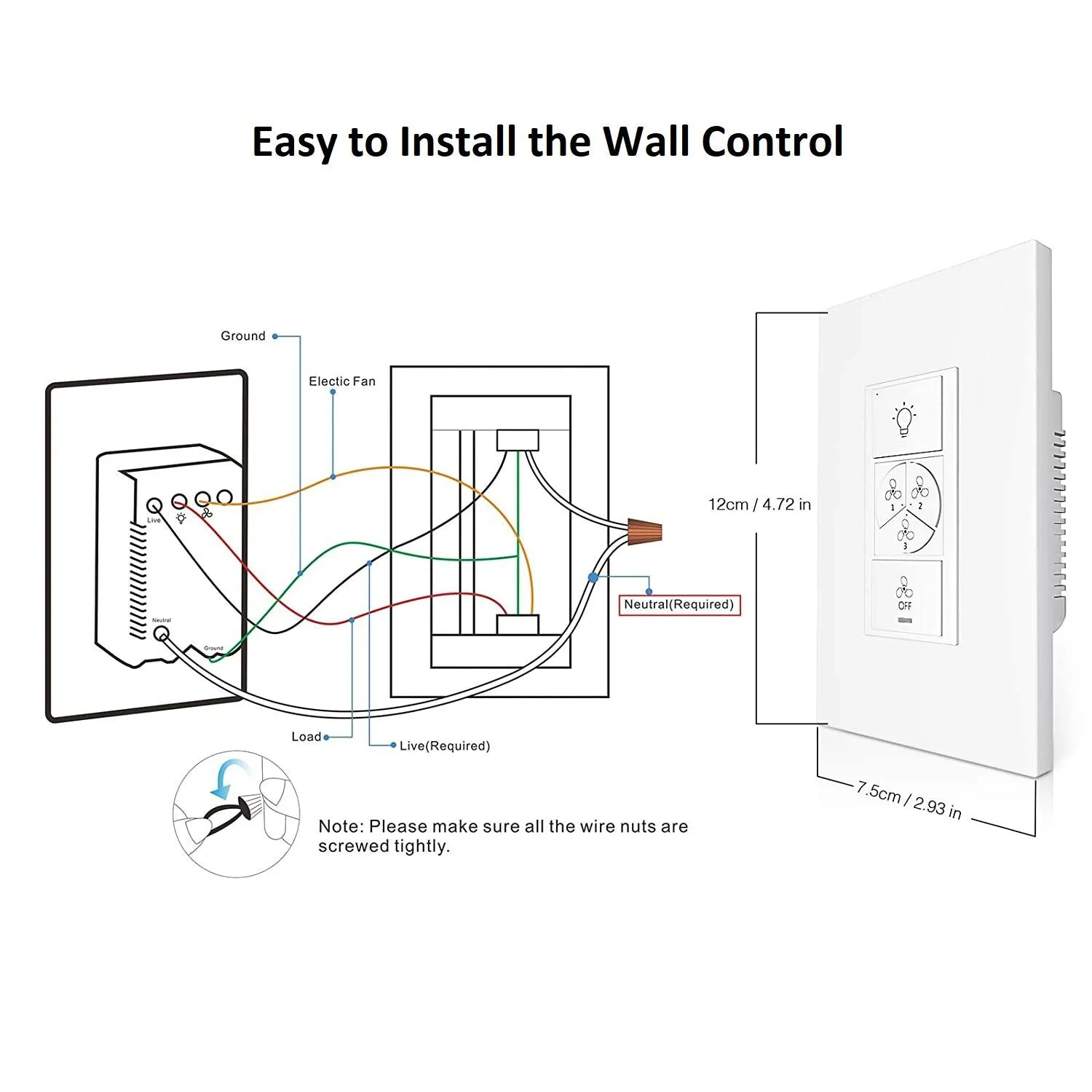 Arlo 52 inch Low Profile Smart Ceiling Fan with LED Light and Smart Wall Switch