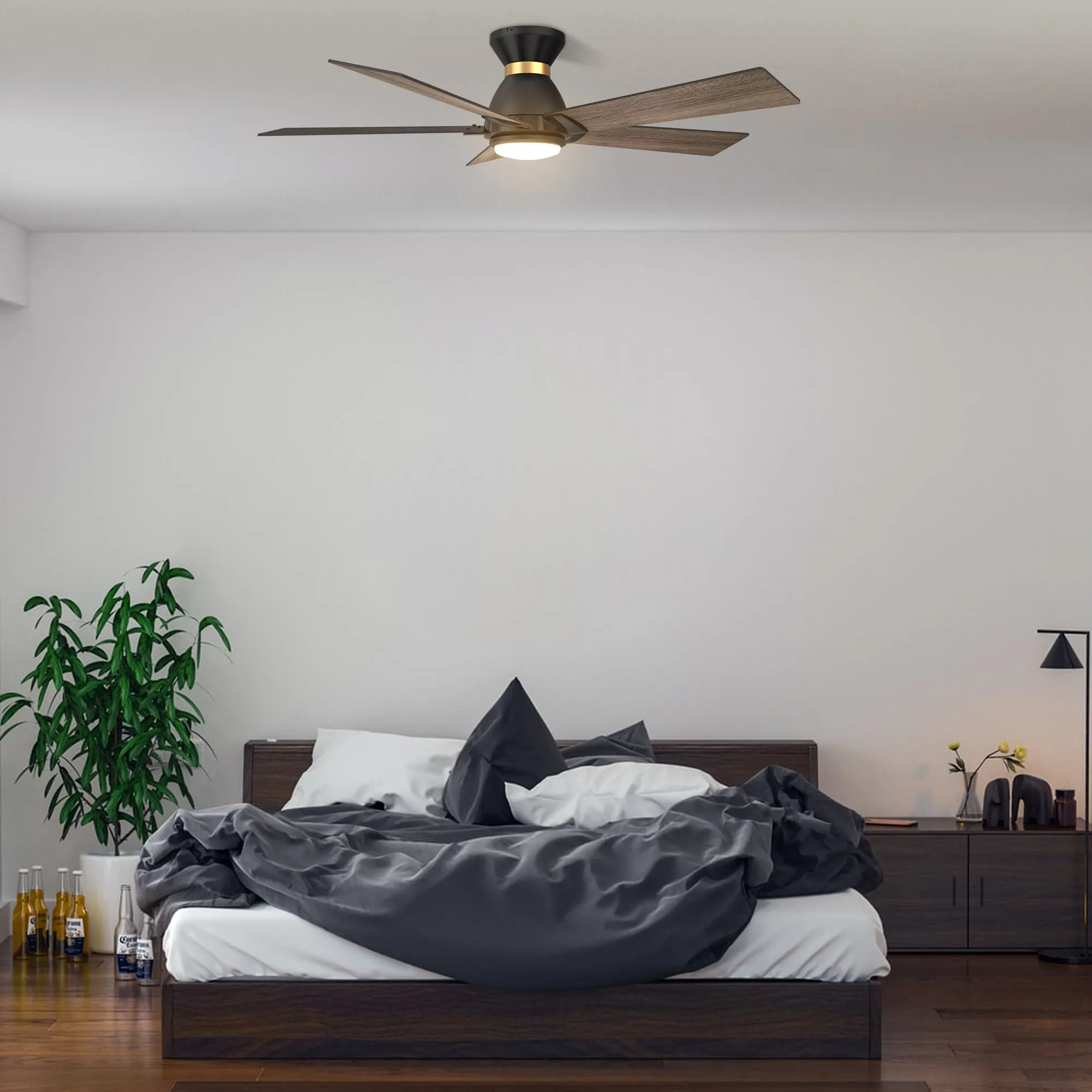Aspen Ⅱ Low Profile Outdoor/Indoor Smart Ceiling Fan with LED Light 52”