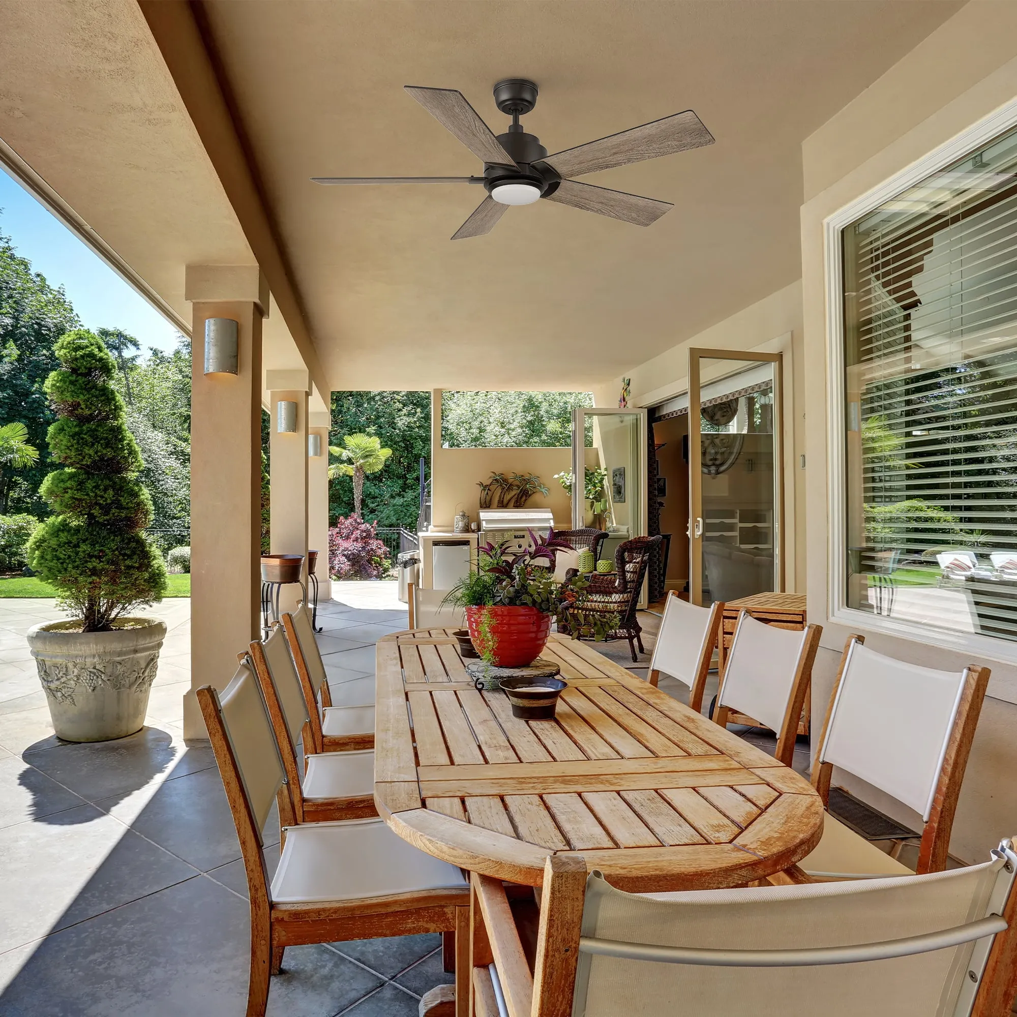 Aspen Smart Ceiling Fan with LED Light and Remote Outdoor/Indoor 48"