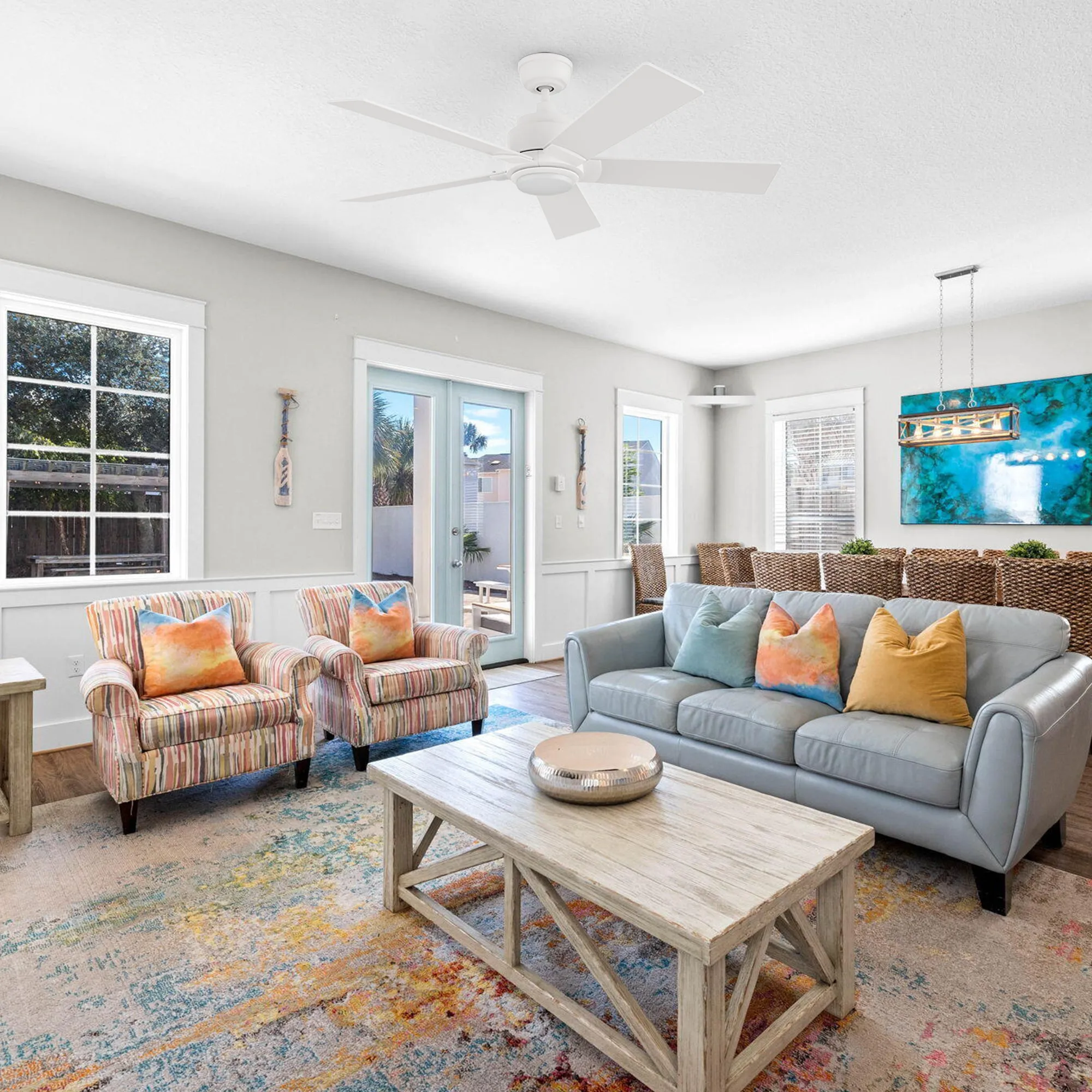 Aspen Smart Ceiling Fan with LED Light and Remote Outdoor/Indoor 48"