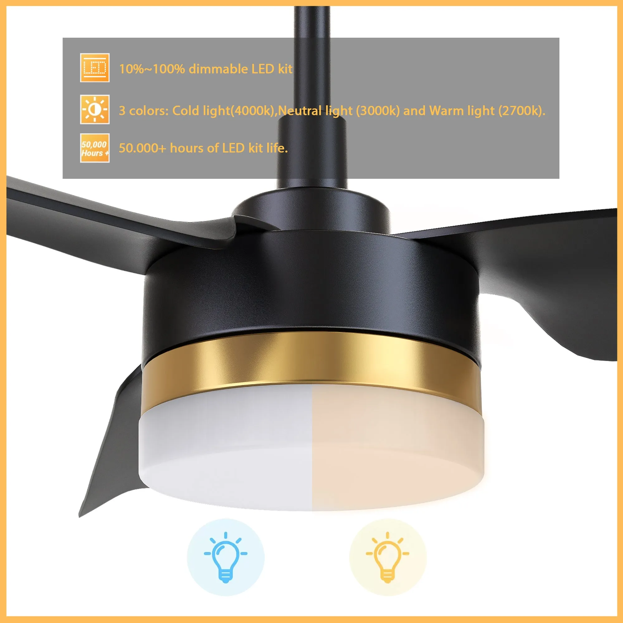 Attis 52 inch Smart Ceiling Fan with Integrated LED Light and Remote