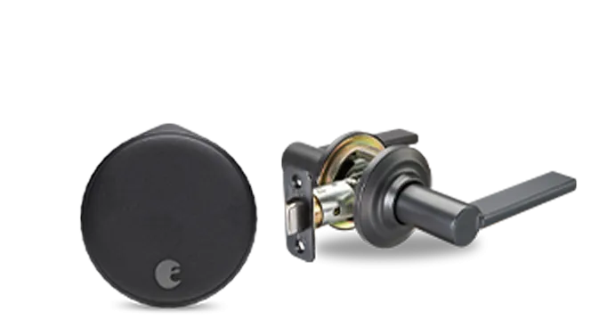 August Wi-Fi Smart Lock   Valdosta Lever in Black