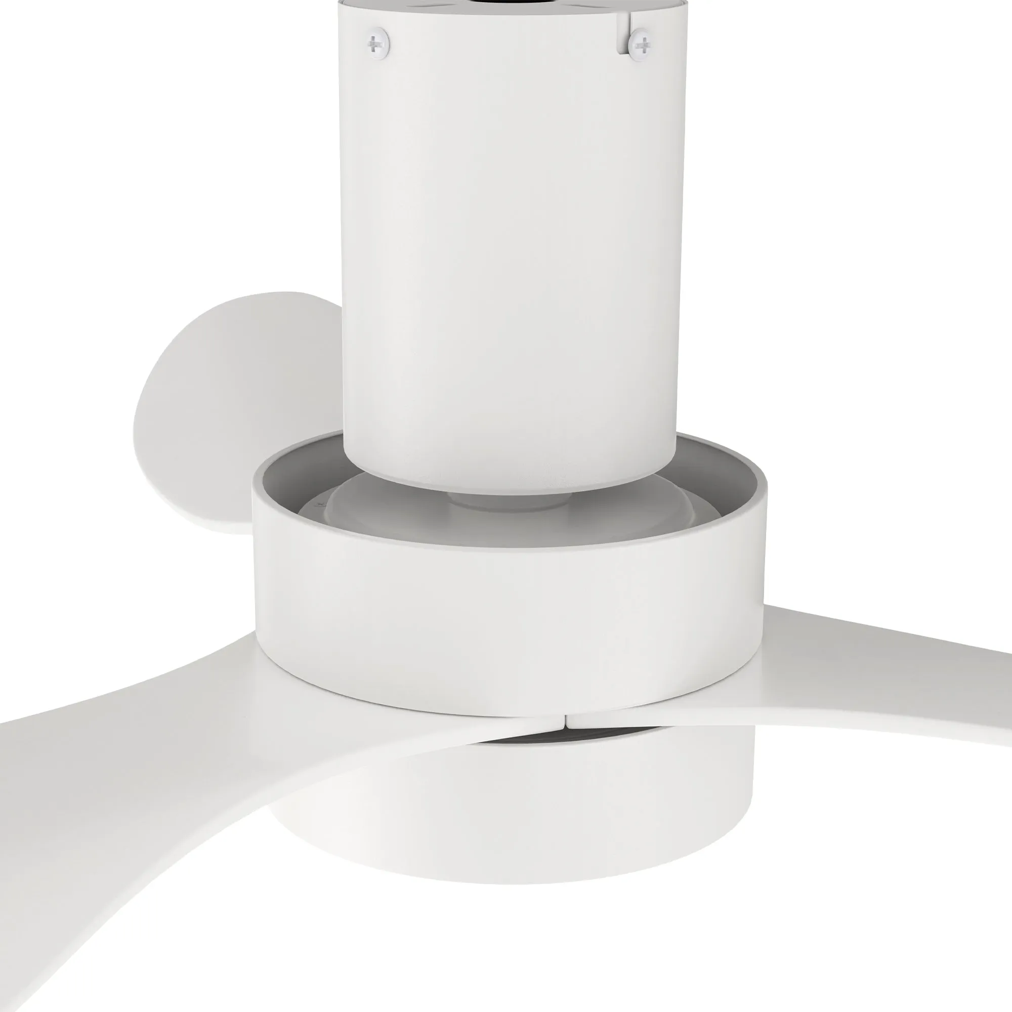 AURORA 52 inch 3-Blade Flush Mount Smart Ceiling Fan with LED Light Kit & Remote- White/White