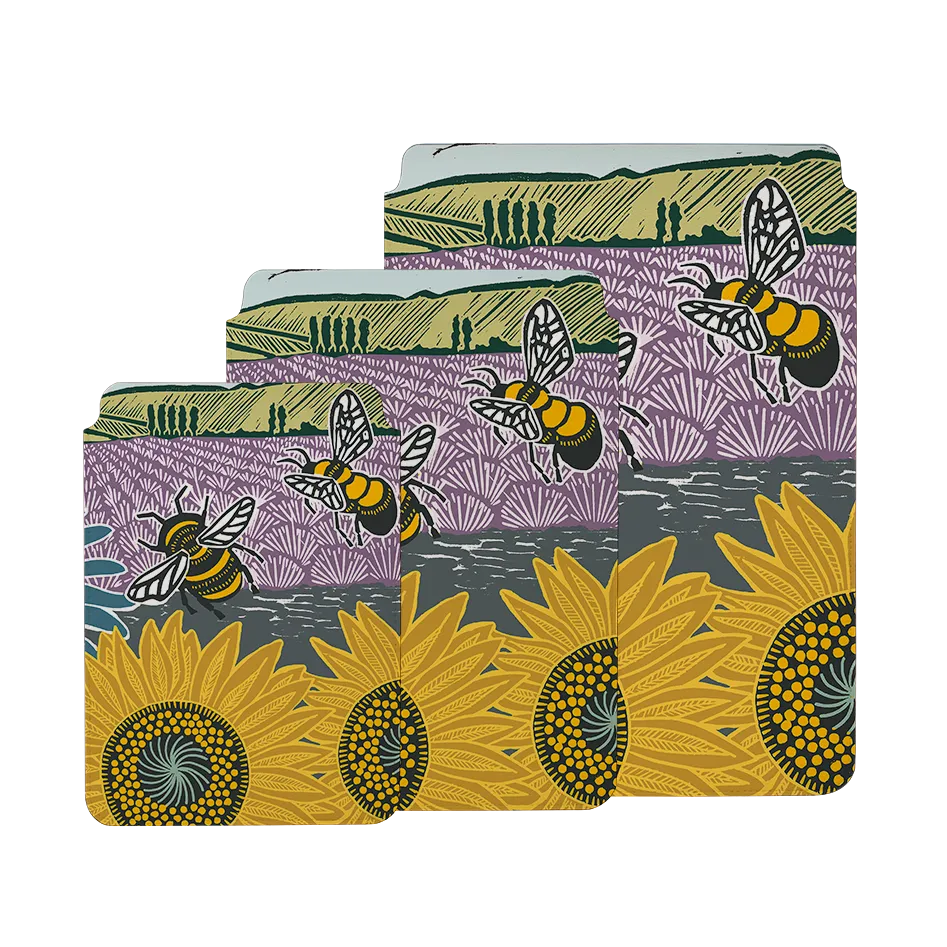 Bees and Sunflower By Kate Heiss Laptop, Kindle & iPad Sleeve