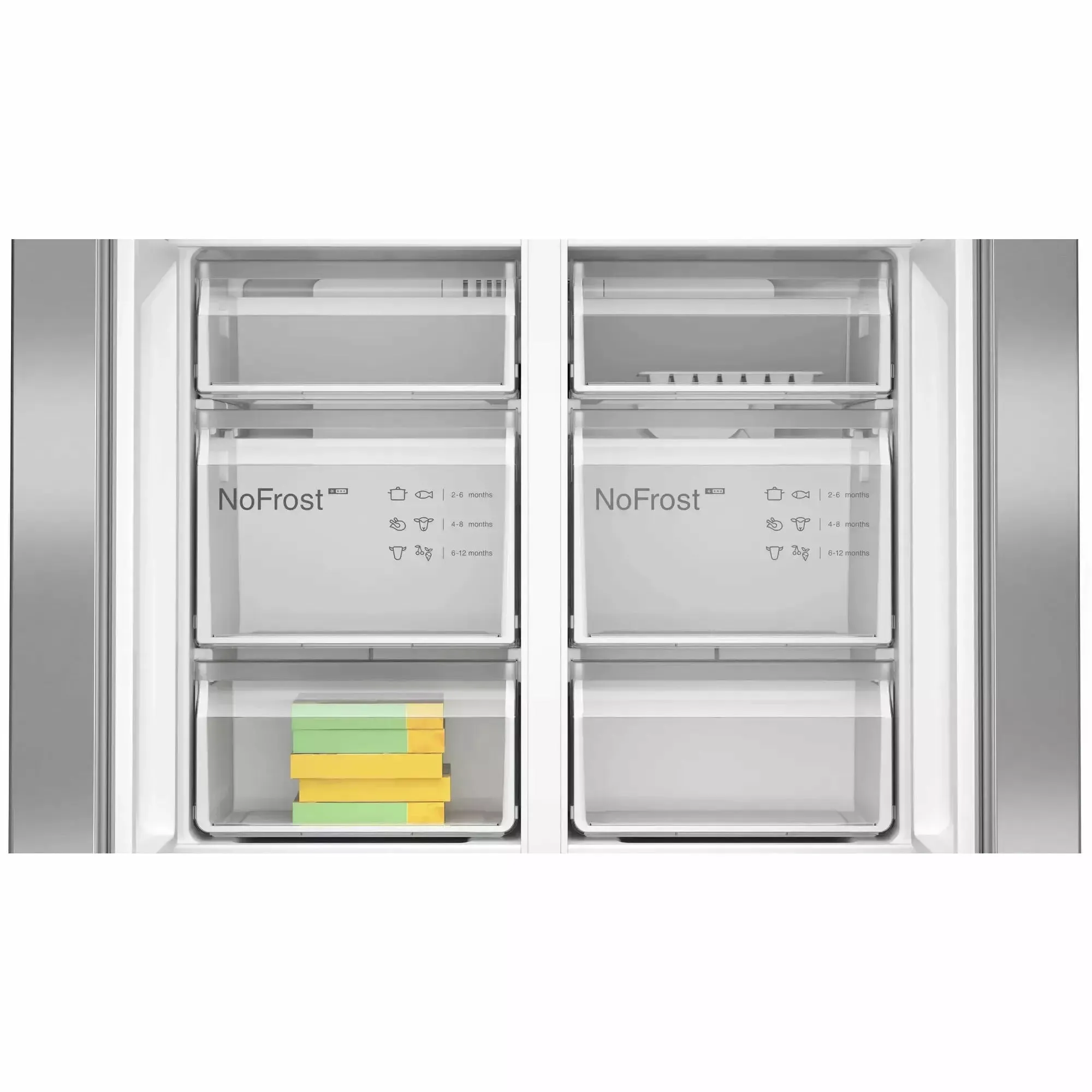 Bosch Serie 6 605L Freestanding French Door Fridge Freezer with Anti-fingerprint - Stainless Steel | KFN96APEAG