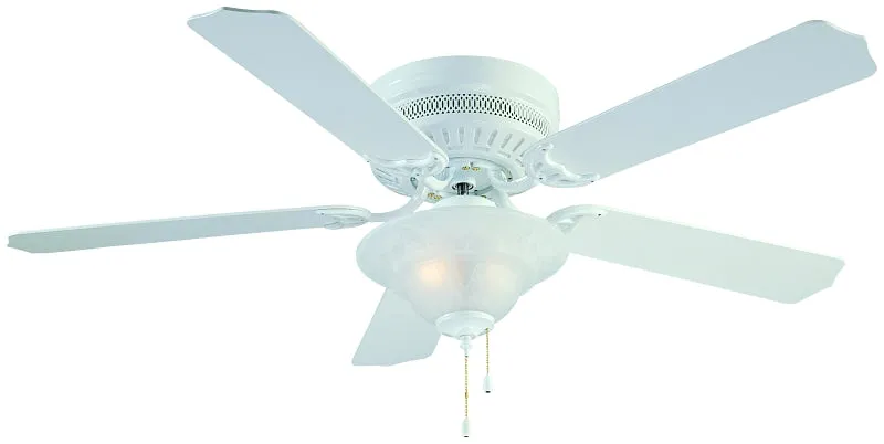 Boston Harbor Low Profile Ceiling Fan, 120 V, 3-Speed, 5-Blade, White :EA: QUANTITY: 1