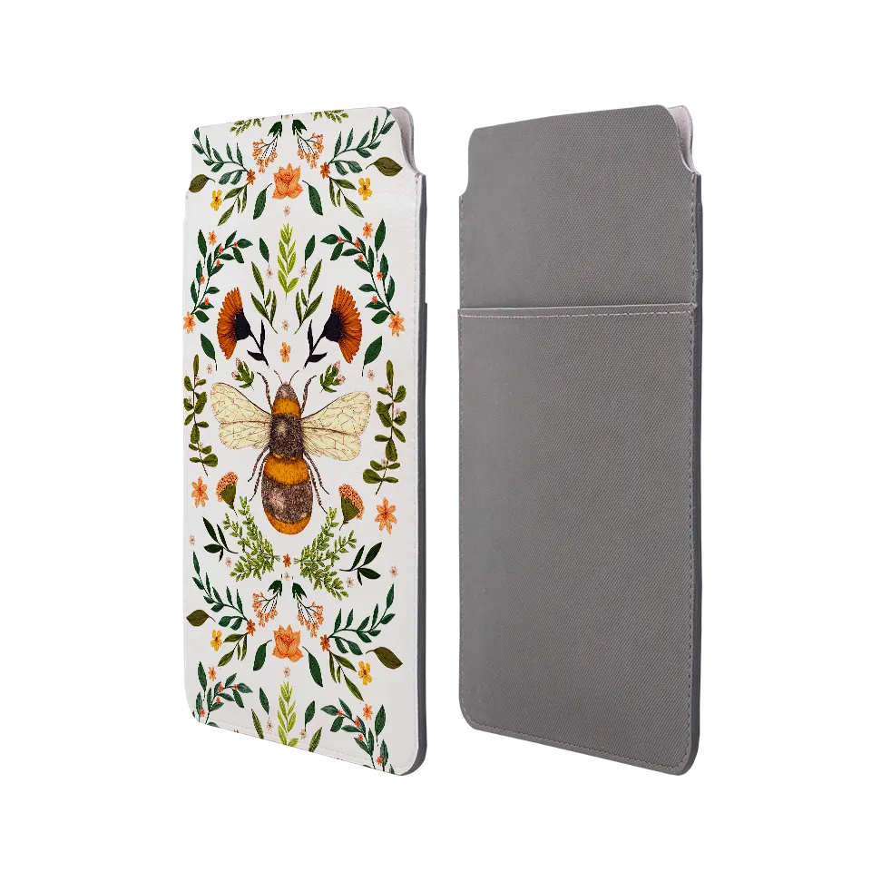 Botanical Bee White By Jade Mosinski Laptop, Kindle & iPad Sleeve