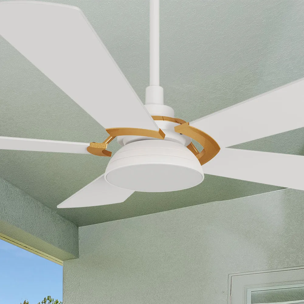 Bradford Outdoor Ceiling Fan with Dimmable LED Light Remote 52"-Smart
