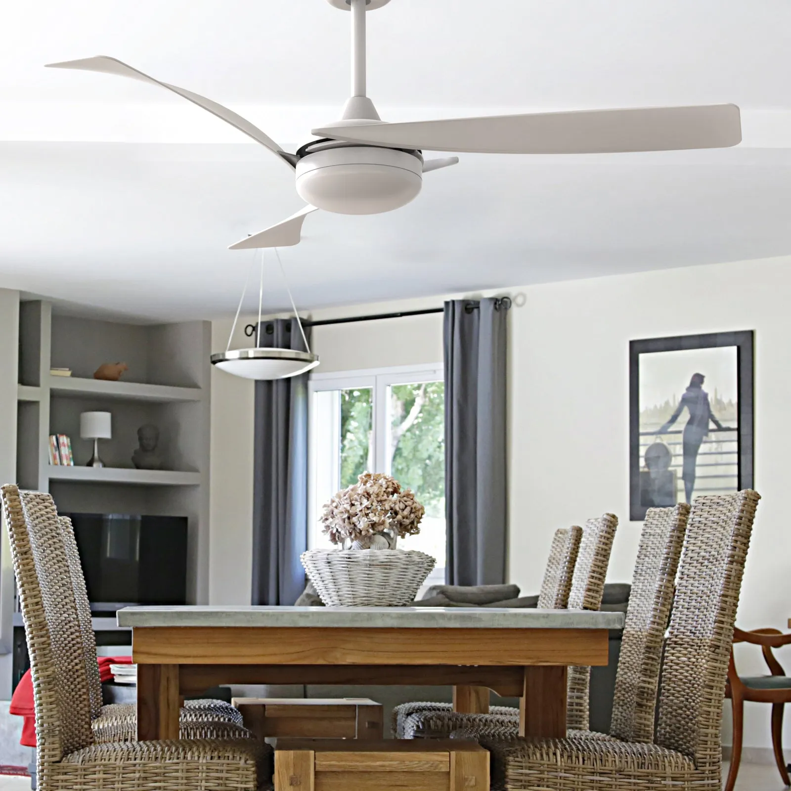 CAIRNS 132cm / 52 inch 3 Blade DC Modern Ceiling Fan LED Light kit 24W 4000K White