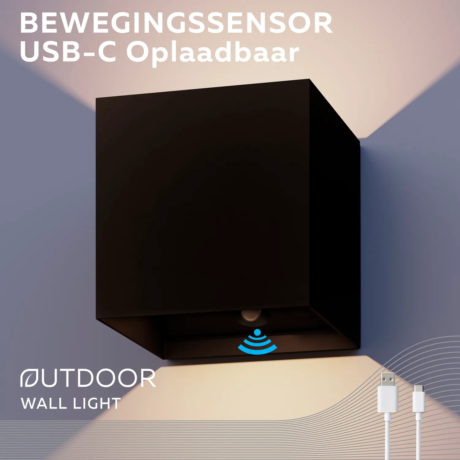 Calex Outdoor Up and Downlight - Rechargeable - Black
